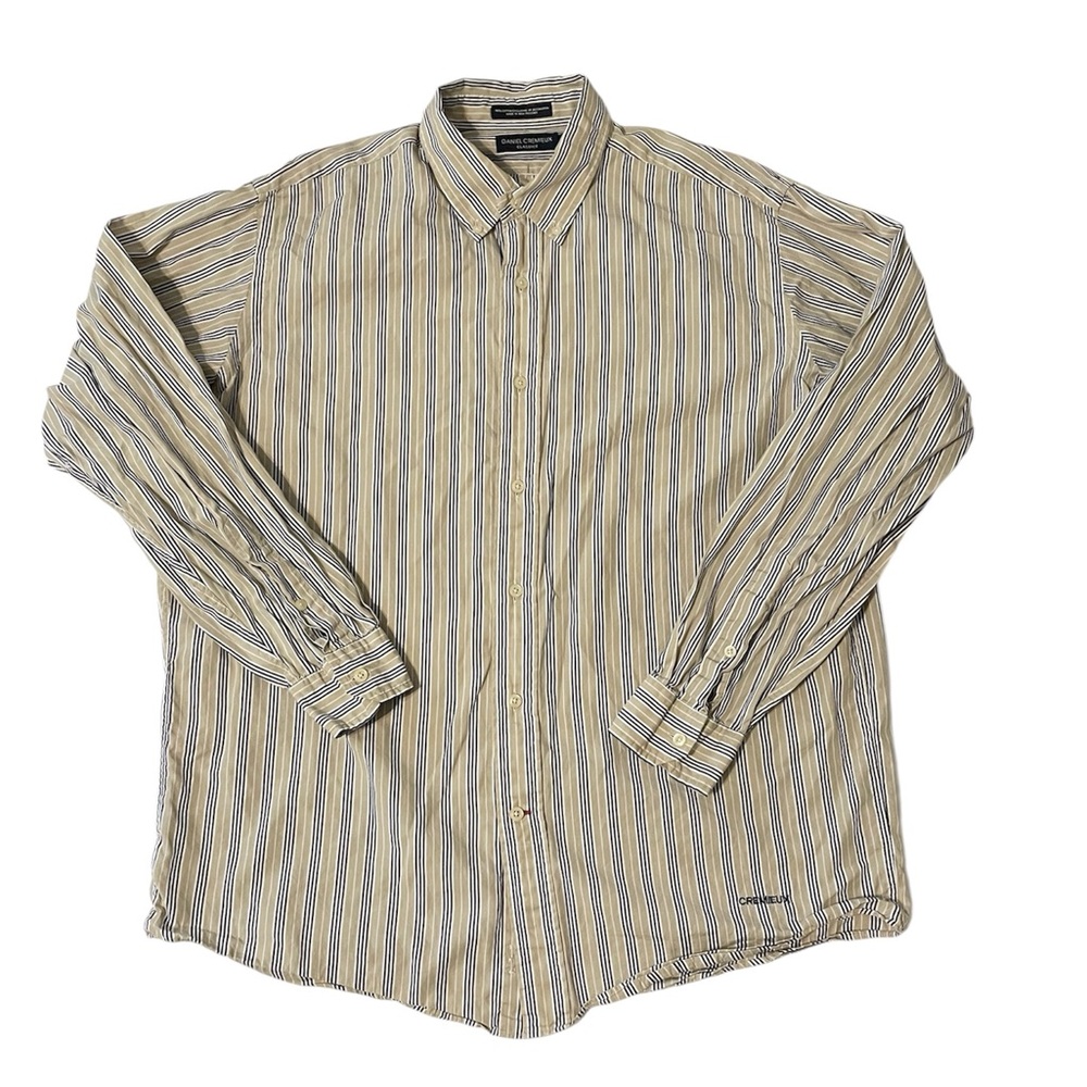 Daniel Cremieux Classics Shirt Men's Collared Long Sleeve Button Up Size L